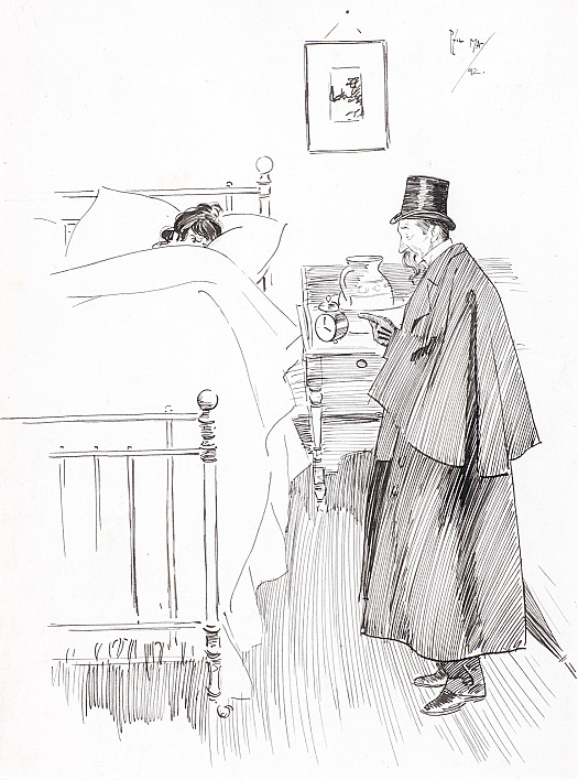 Time 4 Am:
Voice from the bed: What time do you call this to come home. You disreputable &ndash; disgraceful &ndash; degraded &ndash; dissipated &ndash; drunken &ndash; ?
He: Hold on a bit miria. Bet you five to four I guessh the mishin word