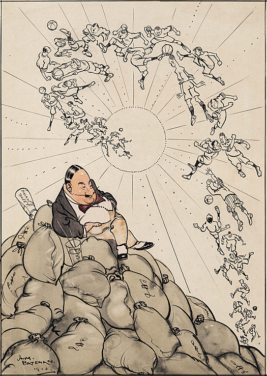 Summer Pastimes, 
Ltd Secretary of a Football Company (on the Grand Stand): 'Yes it's a bit hot &ndash; but then look at the gate, boys!'