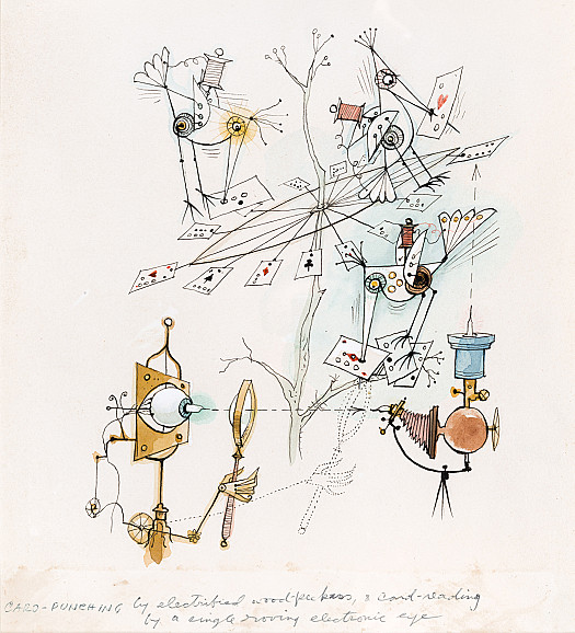 Card-punching by electrified wood-peckers, and card-reading by single roving electronic eye