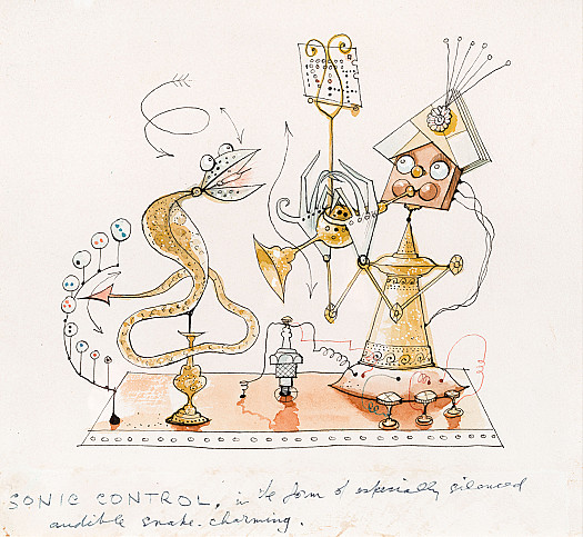 Sonic control in the form of especially silenced audible snake-charming