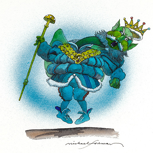 Well, the King of the Fairies went first green then purple then black with anger