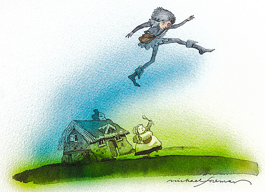 He felt a tingle down his legs, and he took a step and found himself rising into the air