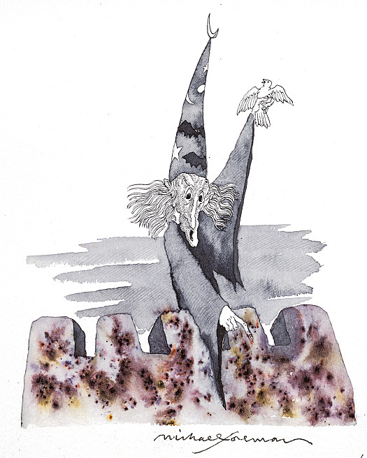 He took a live dove and tore out its feathers and dropped them one by one out of the tower