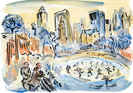 Skating in Central Park, New York