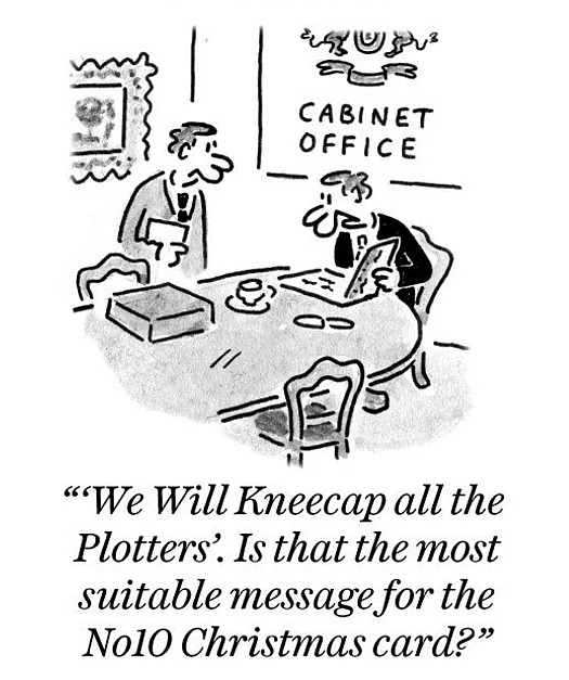 'We Will Kneecap all the Plotters'. Is that the most suitable message for the No 10 Christmas card?