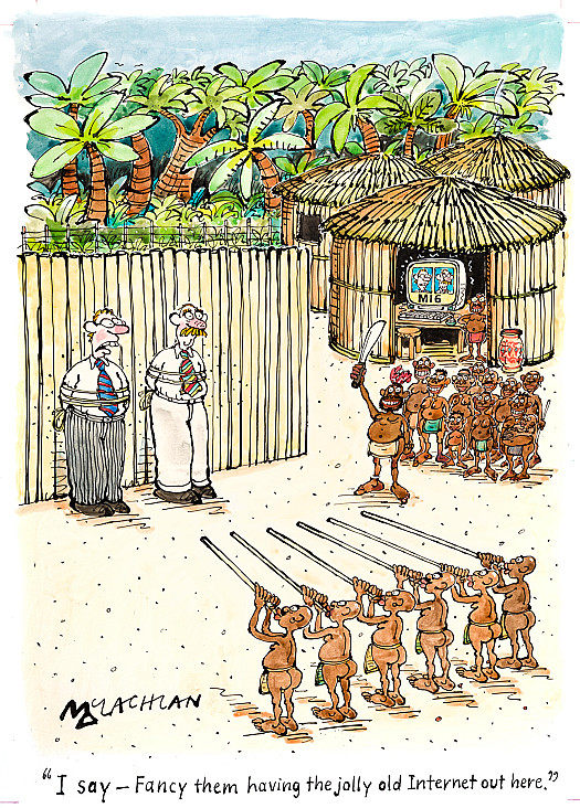 I say &ndash; Fancy them having the jolly old internet out here