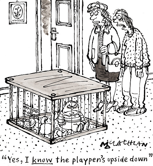 Yes, I know the playpen's upside down