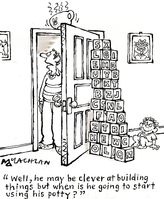 Well, he may be clever at building things but when is he going to start using his potty?