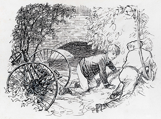 We all landed in the stream