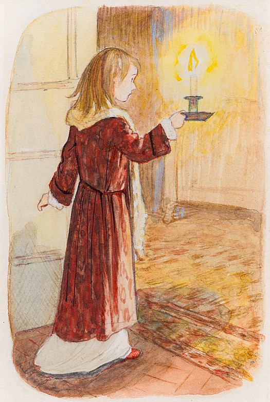 Mary Stood Near the Door with the Candle In Her Hand, Holding Her Breath