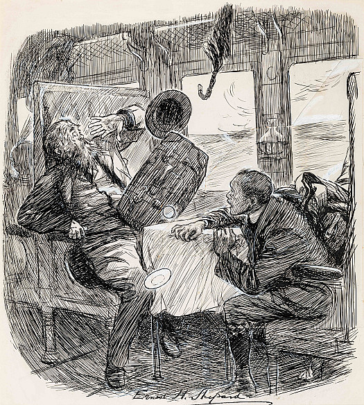 Sandy: Hoot, Mon, the Train's Going Off the Line, We'll Be Doon the Embankment.
Donald: Dinna Fash Yersel, Mon, We Shall No Hae to Pay For the Dinner.