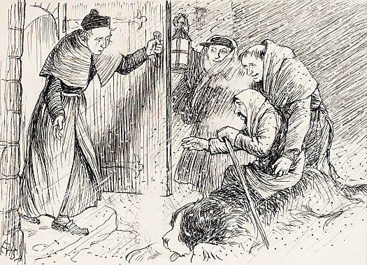 The abbot himself opened the door to them