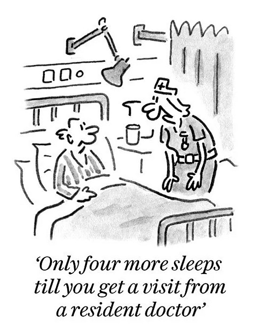 Only four more sleeps till you get a visit from a resident doctor
