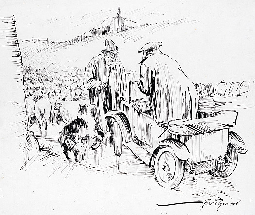 Don't think ee can pass sur. But ef ee gets out oill gif ee a 'and to lift the motey-car over un.