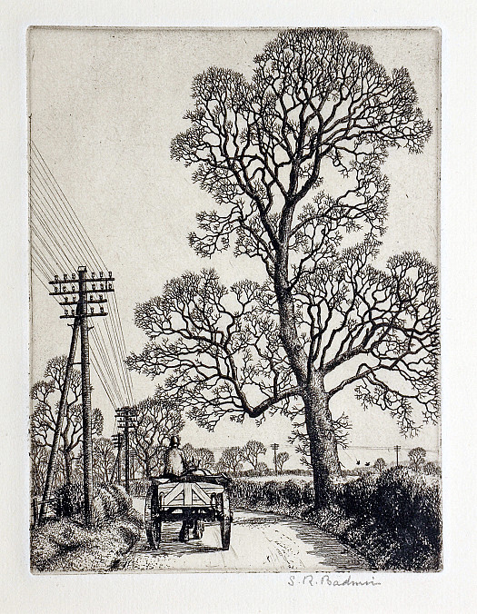 Elm and Cart At Mells, Somerset