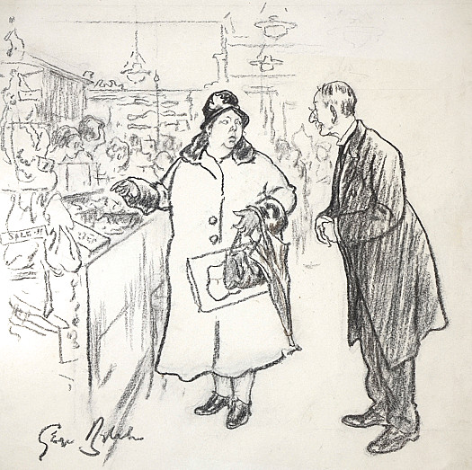 Lady Shopper &ndash; How Much Are Three Packets of Pins?Shopwalker &ndash; a Halfpenny MadamLady Shopper &ndash; Why, That's the Price They Are When There Isn't a Sale On