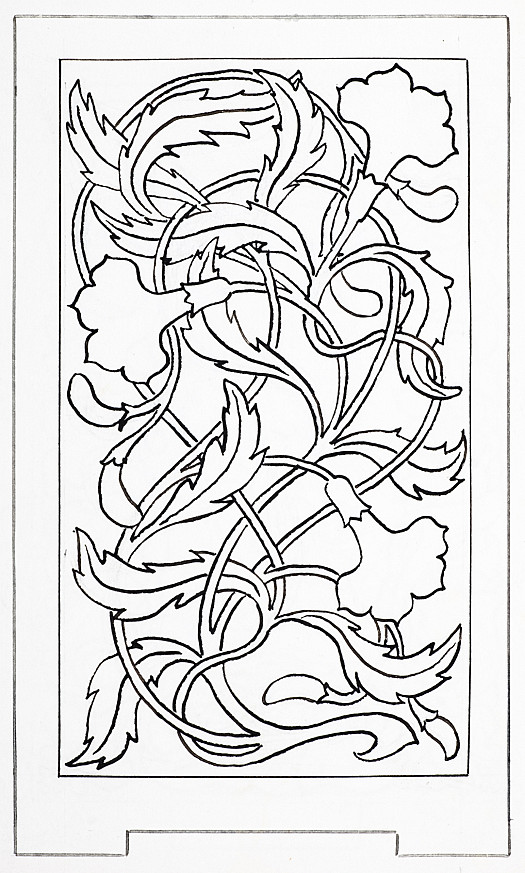 Entwined Peonies Art Nouveau Design