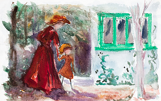 Mother and Child In a Garden