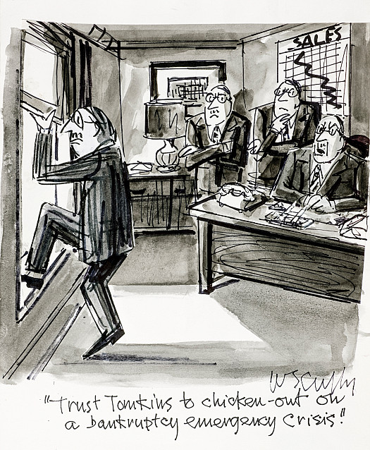 Trust Tomkins to chicken-out on a bankruptcy emergency crisis