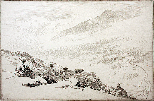 Minding Cattle, Lanslebourg, 1911