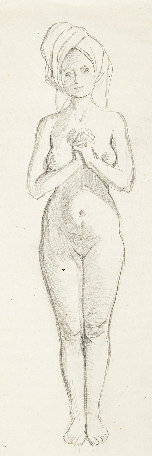 Standing Nude with Clasped Hands