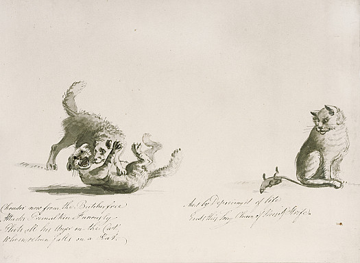'Chouder Now from the Butcher FreeAttacks Primal Kin FuriouslyShuts All His Anger On the CatWho In Return Falls On a Ratand by Depriving It of LofeEnds this Long Cham of Noise &amp; Strife'