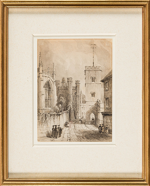 St John's College Gate and Trinity College Chapel, with All Saints Church, Cambridge