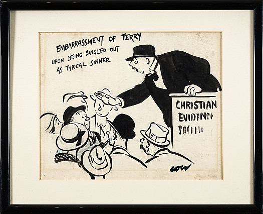 Embarrassment of Terry upon being singled out as typical sinner