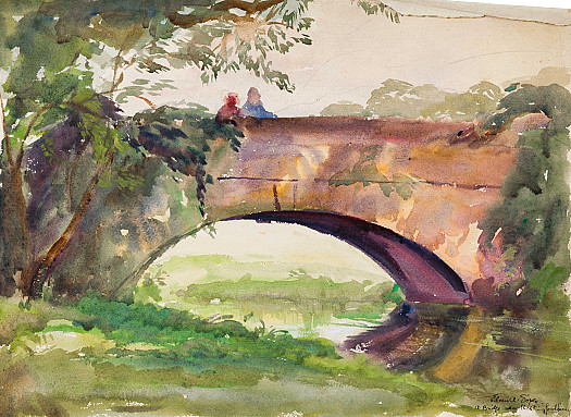 Children looking over Bridge