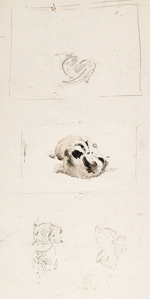 Sketches of Pandas, Otters and Badgers