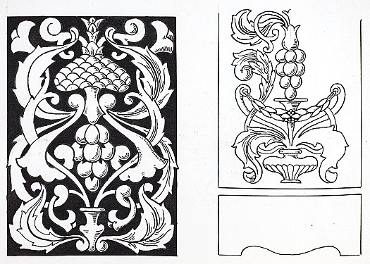 Acanthus Leaves and Grapes Art Nouveau Design