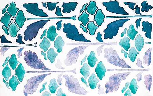 Repeating Green Floral Design