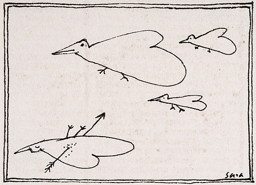 Cupid's arrow on the love birds