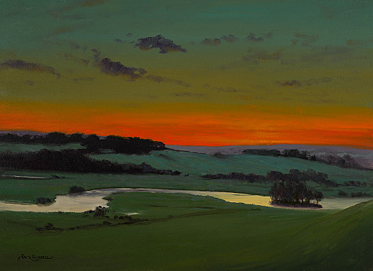 Just after sunset on the River Severn at the crooked 'Ess' near Buildwas