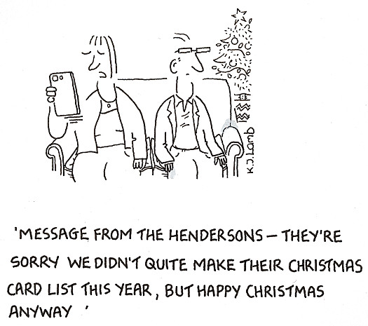 Message from the Hendersons &ndash; they're sorry we didn't quite make their Christmas card list this year, but Happy Christmas anyway