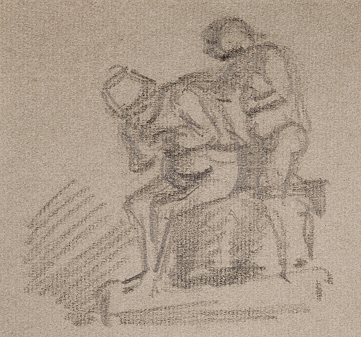 Standing and seated figures