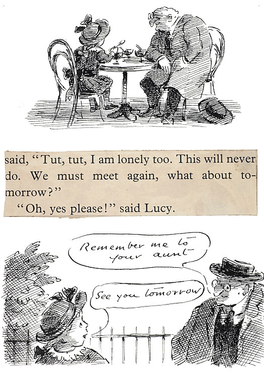 'Tut, tut, I am lonely too. This will never do. We must meet again, what about tomorrow?'