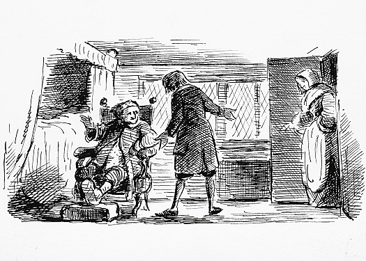 Robinson Crusoe's birth and parentage. His disregard of his father's warning that distress and misery will follow if he persists in his desire to go to sea