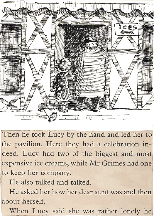 He took Lucy by the hand and led her to the pavilion