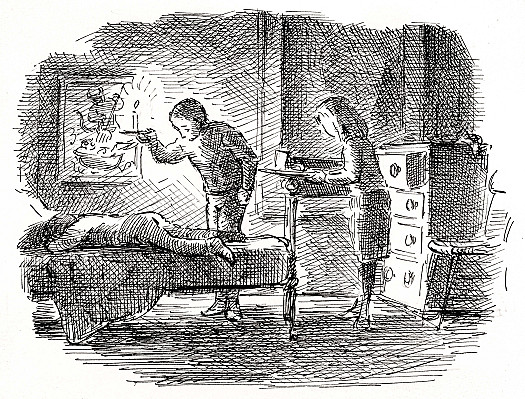 "Can you leave me that candle? It is terrible in the dark"