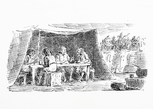 Crusoe hears the Spaniard's story and plans to rescue his sixteen companions, survivors of shipwreck,when there is sufficient food