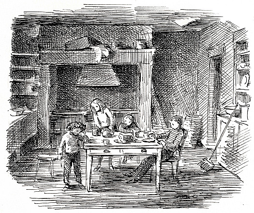 There was a dirty mark on the front of her sweater and her jeans looked as though they had been slept in