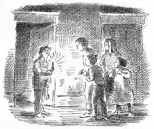 He looked very small in Alex's pyjamas