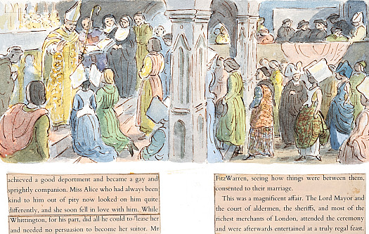 The Lord mayor and the court of aldermen, the sheriffs, and most of the richest merchants of London, attended the ceremony and were afterwards entertained at a truly regal feast