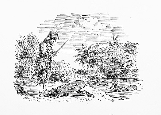 And laid his head upon the ground