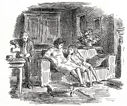 Penny was sitting next to her mother on the sofa, now she snuggled up to her