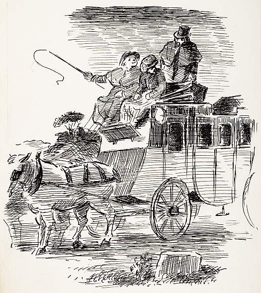 It was the day I came here. I had caught the Beaucaire stage-coach, an old ramshackle conveyance which hasn't a long way to go before it finds its final home, but which dawdles along the roads in order to look as if it has come a long distance when it arrives in the evening.