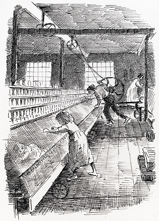 Harriet in the Mule Spinning Room