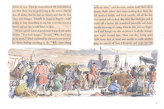He remembered too that there was no gold lying in the streets, that he was all alone, that he had non money and that he was very, very hungry