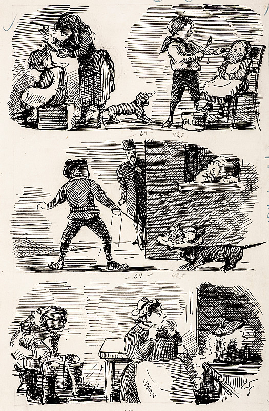 Mrs Brown was very sweet and she never could believe that the children were really naughty. She opened her eyes wide and said, 'Oh dear, what have they been doing now?'